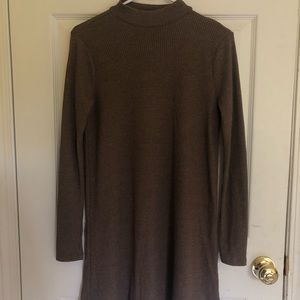 *2 for $15** Brown ribbed mock turtleneck dress
